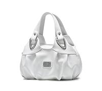 NICOLE & DORIS Bolso de Mujer de Mano Hombro Bolso de Moda Bolso de Las Señoras PU Cuero Bolso Mujer Bolsos de Fiesta Grande Bolsos de Bonitos con Estampado de Flores Blanco