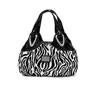 NICOLE & DORIS Bolso de Mujer de Mano Hombro Bolso de Moda Bolso de Las Señoras PU Cuero Bolso Mujer Bolsos de Fiesta Grande Bolsos de Bonitos con Estampado de Flores Patrón de Cebra