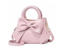 NICOLE & DORIS Bolso de Mujer de Mano Pequeños Bolso Bandolera Bolso Niñas Lindo Bolso de Mensajero Bolso Hombro de Cuero PU Bolsos con Pajarita Rosa