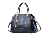 NICOLE & DORIS Bolso de Mujer Elegante Bolsos de Mano Cocodrilo Bolso Bandolera Charol Bolsos Totes Impermeable Bolso de Hombro Azul Oscuro