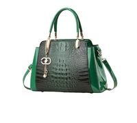 NICOLE & DORIS Bolso de Mujer Elegante Bolsos de Mano Cocodrilo Bolso Bandolera Charol Bolsos Totes Impermeable Bolso de Hombro Verde