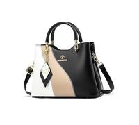 NICOLE & DORIS Bolso de Mujer Pequeño Bolso Bandolera Lindo Bolso de Hombro Cuero PU Bolso Tote Multicolor Bolsa de Mensajero para Niñas Negro