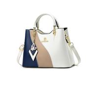 NICOLE & DORIS Bolso de Mujer Pequeño Bolso Bandolera Lindo Bolso de Hombro Cuero PU Bolso Tote Multicolor Bolsa de Mensajero para Niñas Beige con Azul