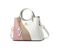 NICOLE & DORIS Bolso de Mujer Pequeño Bolso Bandolera Lindo Bolso de Hombro Cuero PU Bolso Tote Multicolor Bolsa de Mensajero para Niñas Beige con Rosa