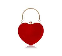 NICOLE & DORIS Bolso de Noche para Mujer Bolsos de Fiesta Clutch Bolsa de Hombro Bolso de Mano Bolsos Boda Bolso de Cadena Rojo