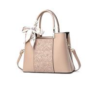 NICOLE & DORIS Bolso Fashion Mujer Bolso de Mano Elegante Bolso Bandolera Cuero PU Bolso Tote con Bordado Bolso de Hombro Bonito Bolso Crossbody para Trabajar Compras Caqui