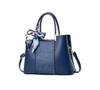 NICOLE & DORIS Bolso Fashion Mujer Bolso de Mano Elegante Bolso Bandolera Cuero PU Bolso Tote con Bordado Bolso de Hombro Bonito Bolso Crossbody para Trabajar Compras Azul Oscuro