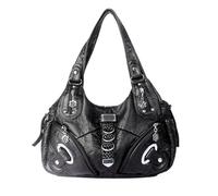 NICOLE & DORIS Bolso Hobo Mujer Bolso de Mano Retro Bolsos Bandolera Grande PU Cuero Suave Bolso Shopper Totes Bolso Hombro Impermeable per Lavoro, Shopping e Viaggi Negro