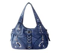 NICOLE & DORIS Bolso Hobo Mujer Bolso de Mano Retro Bolsos Bandolera Grande PU Cuero Suave Bolso Shopper Totes Bolso Hombro Impermeable per Lavoro, Shopping e Viaggi Azul