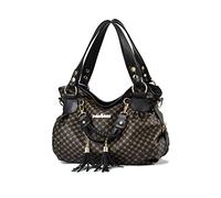 NICOLE & DORIS Bolso Hombro Mujer Grande Bolso Bandolera Vintage Bolso Mujer Estampado Bolsos Hobo Totes Bolso de Mano PU Cuero Suave Bolso Shopper Bolsa de Viaje Mariposa Negra