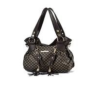 NICOLE & DORIS Bolso Hombro Mujer Grande Bolso Bandolera Vintage Bolso Mujer Estampado Bolsos Hobo Totes Bolso de Mano PU Cuero Suave Bolso Shopper Bolsa de Viaje Café Mariposa