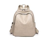 NICOLE & DORIS Bolso Mochila Mujer Grande Mochila Elegante de PU Cuero Mochila Impermeable Mujer Mochila Universitaria Mochila de Diaria para Compras Viaje Beige