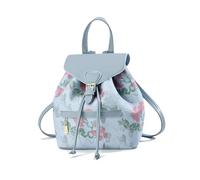 NICOLE & DORIS Bolso Mochila Mujer Pequeña Mochila Estampado Flores Mochila Antirrobo Mochila Bandolera Mini para Niñas Cuero PU Mochila para Viaje Universidad Trabaj Azul