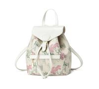 NICOLE & DORIS Bolso Mochila Mujer Pequeña Mochila Estampado Flores Mochila Antirrobo Mochila Bandolera Mini para Niñas Cuero PU Mochila para Viaje Universidad Trabaj Beige