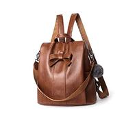 NICOLE & DORIS Bolso Mochila para Mujer Mochila de Cuero Mochila Antirrobo Viaje Mochila Universitaria Mochila Casual Bolso de Hombro Convertible en Mochila de Compras Marrón