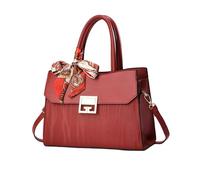 NICOLE & DORIS Bolso Mujer Bolso de Mano Elegante Bolso Bandolera Fashion Bolso de Hombro Cuero PU Bolso Tote Patrón de Ondas Burdeos