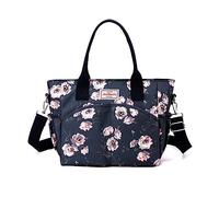 NICOLE & DORIS Bolso Mujer Grande Bolso de Mano Estampado Bolso Bandolera Ligero Bolso Tote de Bolsillo Multiple Bolso Hombro Casual Bolsa de Mensajero Azul Marino 4