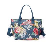 NICOLE & DORIS Bolso Mujer Grande Bolso de Mano Estampado Bolso Bandolera Ligero Bolso Tote de Bolsillo Multiple Bolso Hombro Casual Bolsa de Mensajero Azul 2