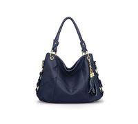 NICOLE & DORIS Bolso de Mano para Mujer Bolsos de Hombro de Cuero Suave Grande Elegante Bandolera Bolso Tote Bolso con Bandolera Ajustable Azul
