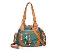 NICOLE & DORIS Bolso Mujer Grande Bolsos Bandolera Retro Bolso Shopper Totes PU Cuero Suave Bolso de Mano Impermeable Bolso Hombro Bolso Hobo per Lavoro, Shopping e Viaggi Verde