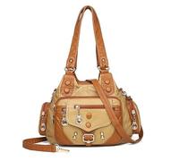NICOLE & DORIS Bolso Mujer Grande Bolsos Bandolera Retro Bolso Shopper Totes PU Cuero Suave Bolso de Mano Impermeable Bolso Hombro Bolso Hobo per Lavoro, Shopping e Viaggi Amarillo