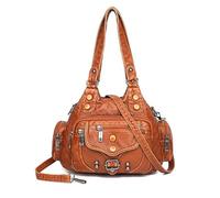 NICOLE & DORIS Bolso Mujer Grande Bolsos Bandolera Retro Bolso Shopper Totes PU Cuero Suave Bolso de Mano Impermeable Bolso Hombro Bolso Hobo per Lavoro, Shopping e Viaggi Marrón
