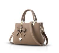 NICOLE & DORIS Bolso Mujer Hombro Bolso PU Cuero Simple Bolso Señora Bandolera Bowknot Bolso Compras, Diario Vida Marrón