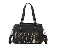 NICOLE & DORIS Bolso Mujer Pequeño Bolso Bandolera Unicos Bolsos de Hombro Retro Bolso de Moda PU Cuero Mini Crossbody Bag Bolso Cruzado para Escuela Viaje Uso Diario Negro