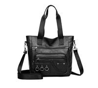 NICOLE & DORIS Bolso Señora Tote Bolsos de Mujer Bolso de Mano Vintage Hobo Bag Bolso Bandolera Impermeable Bolso Cruzados PU Cuero Bolso Hombro per Lavoro, Shopping e Viaggi Negro