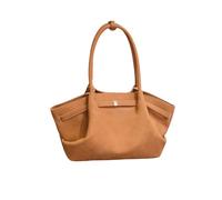 NICOLE & DORIS Bolso Shopper Mujer Bolso Tote Elegante Bolsos Bandolera Grandes Bolso Hombro de Ante Bolso de Mano per Lavoro, Shopping e Viaggi Ocre