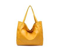 NICOLE & DORIS Bolso Tote Grande Bolsos de Mujer Modernos Bolso de Hombro Cuero Impermeable Bolsos Shopper Gran Capacidad Bolso Bandolera Amarillo