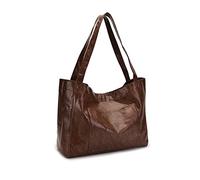 NICOLE & DORIS Bolso Tote Grande Bolsos de Mujer Modernos Bolso de Hombro Cuero Impermeable Bolsos Shopper Gran Capacidad Bolso Bandolera Café