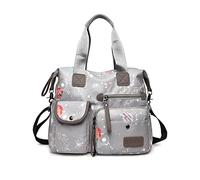 NICOLE & DORIS Bolso Tote Mujer Bolso Bandolera Grande Bolsos de Hombro Ligero Bolso de Mano Nailon Bolsos Cruzados para Shopper Viajes Gris