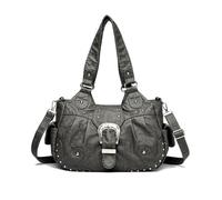 NICOLE & DORIS Bolso Tote Mujer Bolso Bandolera Retro Bolso Hobo Bolso de Mano PU Cuero Suave Bolso Hombro Casual Bolso Cruzados per Lavoro, Shopping e Viaggi Gris