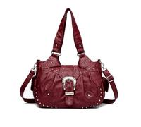 NICOLE & DORIS Bolso Tote Mujer Bolso Bandolera Retro Bolso Hobo Bolso de Mano PU Cuero Suave Bolso Hombro Casual Bolso Cruzados per Lavoro, Shopping e Viaggi Burdeos