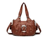 NICOLE & DORIS Bolso Tote Mujer Bolso Bandolera Retro Bolso Hobo Bolso de Mano PU Cuero Suave Bolso Hombro Casual Bolso Cruzados per Lavoro, Shopping e Viaggi Marrón
