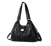 NICOLE & DORIS Bolso Tote Mujer Bolso Shopper Bolso Bandolera Retro Bolso de Mano PU Cuero Suave Bolso Hombro Bolso Hobo per Lavoro, Shopping e Viaggi Negro