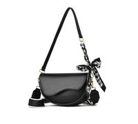 NICOLE & DORIS Bolsos Bandolera Para Mujer Elegante bolso de mano y bandolera Cuero PU Bolso de Hombro Pequeña de Mujer, con Correa Ancha Ajustable Y ExtraíBle Negro