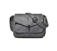 NICOLE & DORIS Bolsos Bandolera para Mujer Impermeable Bolso de Hombro Vintage Bolsos de Mano Crossbody Cuero PU Bolso Señora Bandolera Bolsa de Mensajero de Bolsillo Múltiple Gris