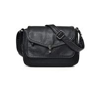 NICOLE & DORIS Bolsos Bandolera para Mujer Impermeable Bolso de Hombro Vintage Bolsos de Mano Crossbody Cuero PU Bolso Señora Bandolera Bolsa de Mensajero de Bolsillo Múltiple Negro Clásico