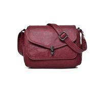NICOLE & DORIS Bolsos Bandolera para Mujer Impermeable Bolso de Hombro Vintage Bolsos de Mano Crossbody Cuero PU Bolso Señora Bandolera Bolsa de Mensajero de Bolsillo Múltiple Burdeos Clásico