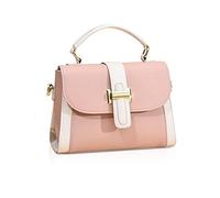 NICOLE & DORIS Bolsos Cruzados de Mujer Bolsos de Mano Pequeños Bolsos Bandolera Cuero PU Bolso de Hombro Crossbody Bolso de Patchwork Bolsa de Mensajero Rosa