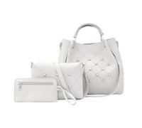 NICOLE & DORIS Bolsos de Hombro,Bolsa de asa Superior Bolsa Tote Bag Grande,Bolso para Trabajar Mujer 3pcs Set para Viajes Compras Trabajo Citas Beige