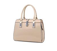 NICOLE&DORIS Bolsos de Las Señoras Bolsos Mujer Informal Nueva Bolso Bandolera Mujer PU Cuero de Patente Cáscara Bolso Hombro Portátil Bolsa Tote Grande Marrón