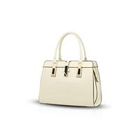 NICOLE&DORIS Bolsos de Las Señoras Bolsos Mujer Informal Nueva Bolso Bandolera Mujer PU Cuero de Patente Cáscara Bolso Hombro Portátil Bolsa Tote Grande Blanquecino