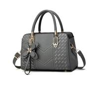 NICOLE & DORIS Bolsos de Mano Crossbody Bolso Pequeña Mujer Clásica Bolso Bandolera Cuero PU Bolso de Hombro con Colgante Gris