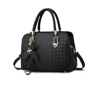 NICOLE & DORIS Bolsos de Mano Crossbody Bolso Pequeña Mujer Clásica Bolso Bandolera Cuero PU Bolso de Hombro con Colgante Negro