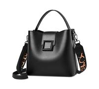 NICOLE & DORIS Bolsos de Mano Moda Bolsos Mujer Bandolera PU Cuero Bolso Cubo Bolso Señora Tote Pequeños Bolso de Hombro Bolsos Cruzados Negro