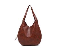 NICOLE & DORIS Bolsos de Mano Mujer Bolso de Hombro de Cuero PU Lavadas Suaves Bolsos Bandolera Retro Bolsa Tote Vintage para Trabajo, Diario Vida Bolsa de Compra Marrón