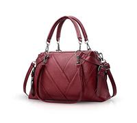 NICOLE & DORIS Bolsos de Mano para Damas con asa Superior para Mujeres Bolsa de Cuerpo Cruzado Bolso de Hombro Vino Rojo